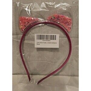 Cat Ears Headband Pink Glitter Confetti